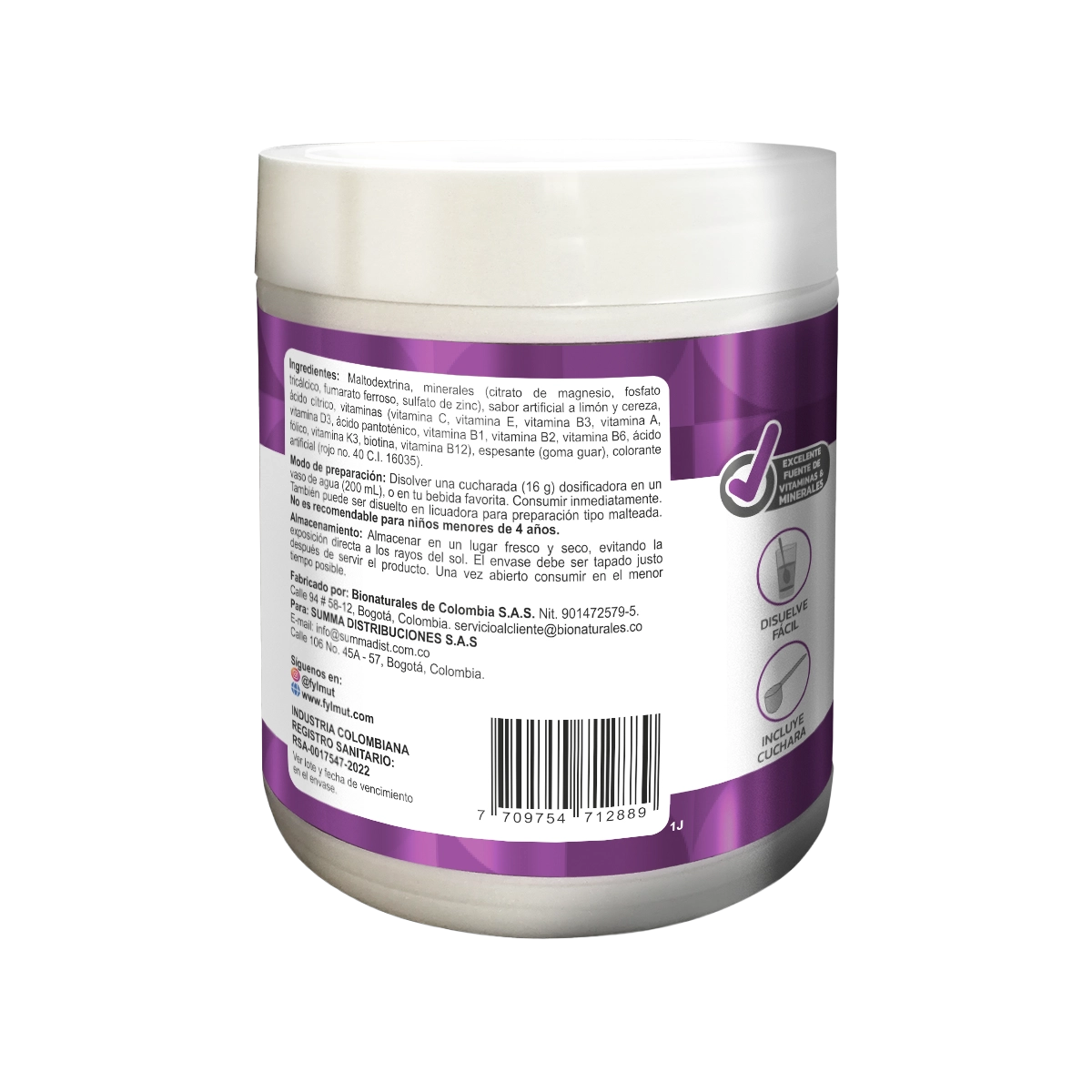 Citrato de magnesio limonada rosada - Fylmut® 450g