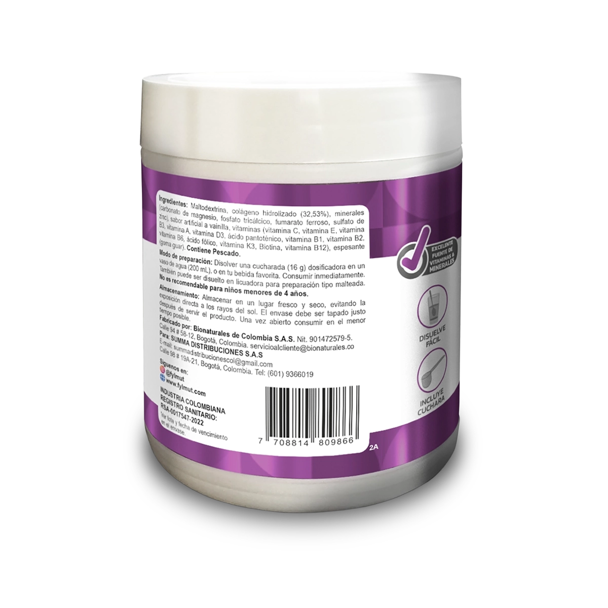 Colágeno hidrolizado marino – Fylmut® 480g