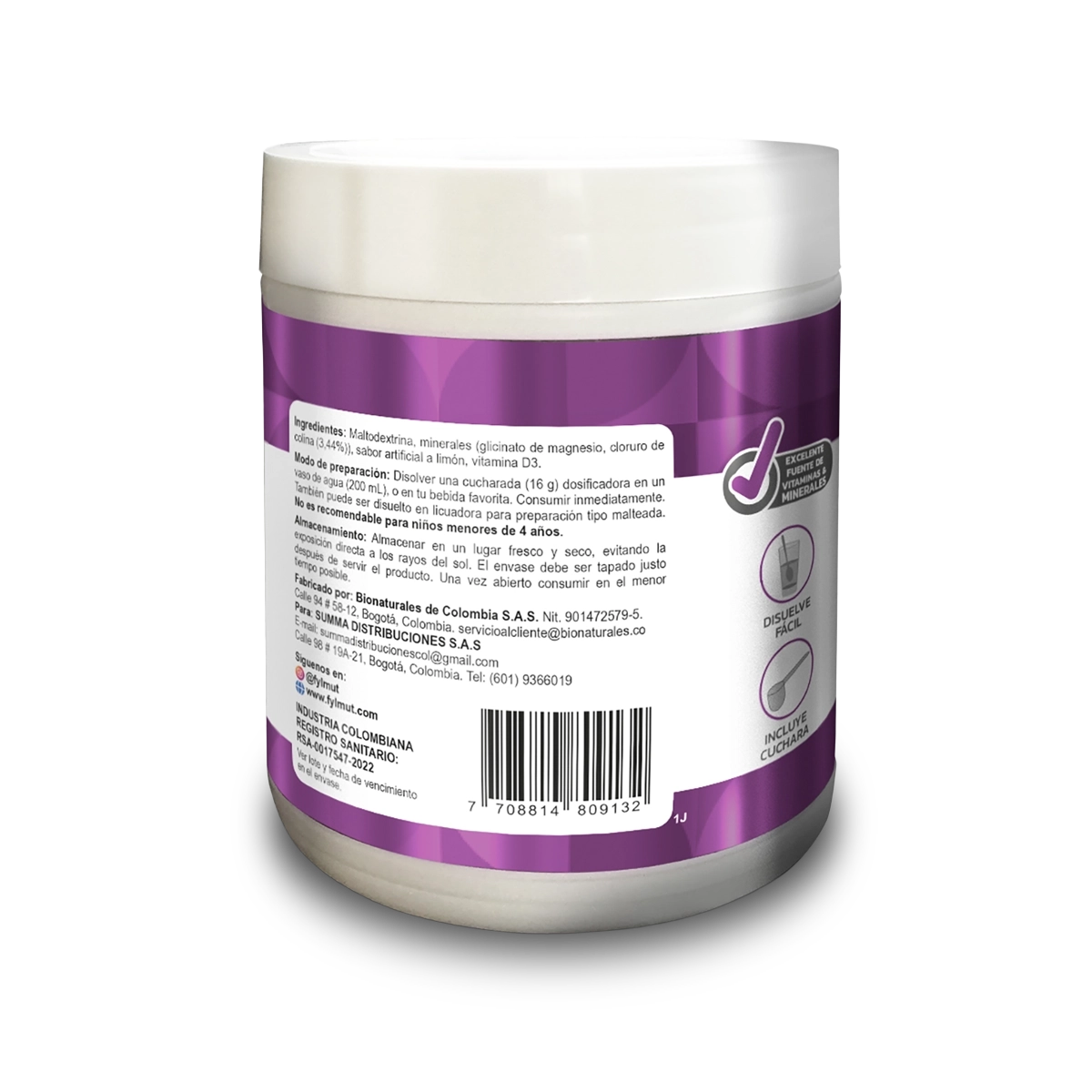 Glicinato de magnesio con colina - Fylmut® 450g